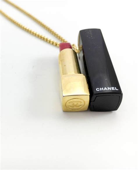 chanel lipstick necklace|More.